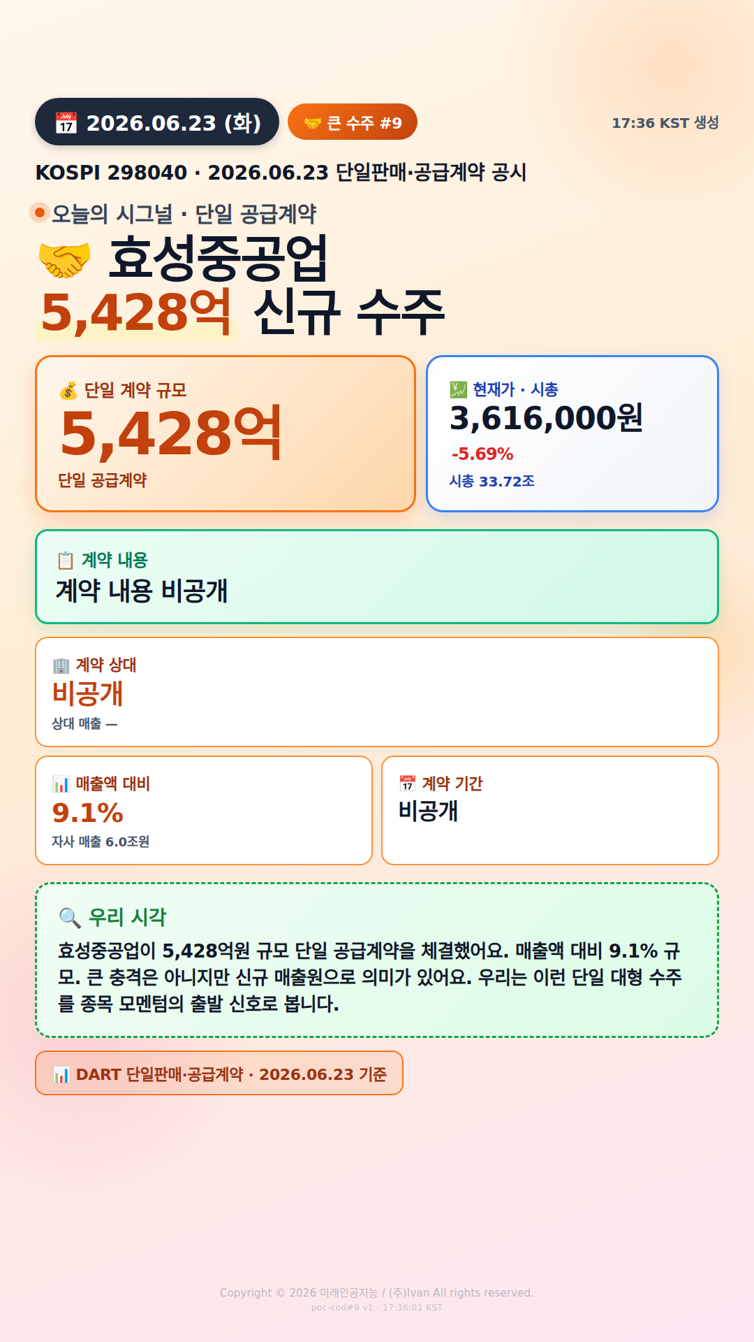 100억+ 수주 공시